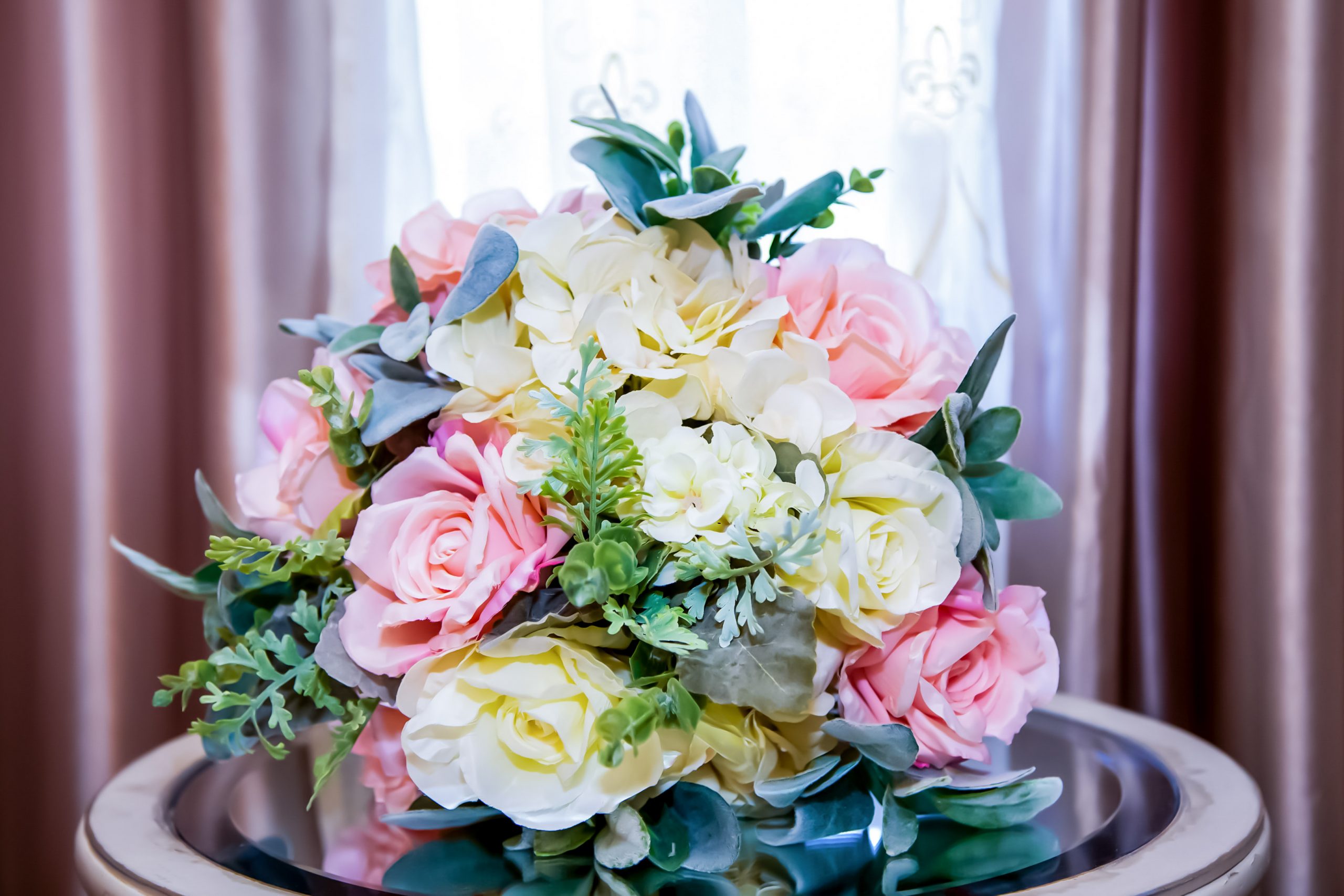Blush Pink + Babies Breath Wedding Bouquet | Bridal Bouquet (large)
